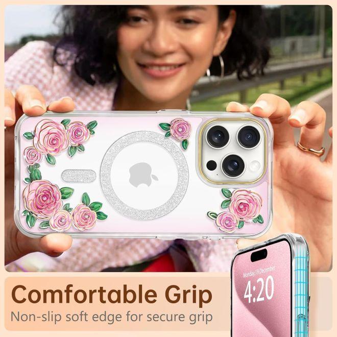Actual product image Kingxbar Rose Series MagSafe Hardcase (Apple iPhone 15 Pro Max)
