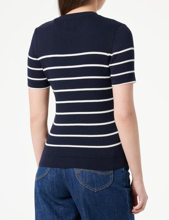 Image du produit GANT Geribbeld Breton C-Neck, evening blue (S)