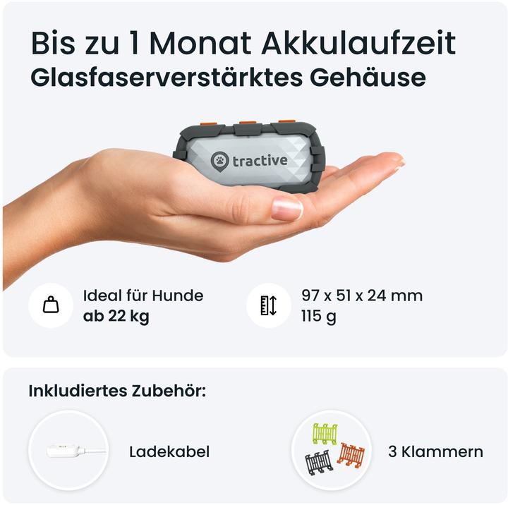 Produktbild Tractive GPS Dog (XL, Hund, Spazieren, Jogging, Hundesport)