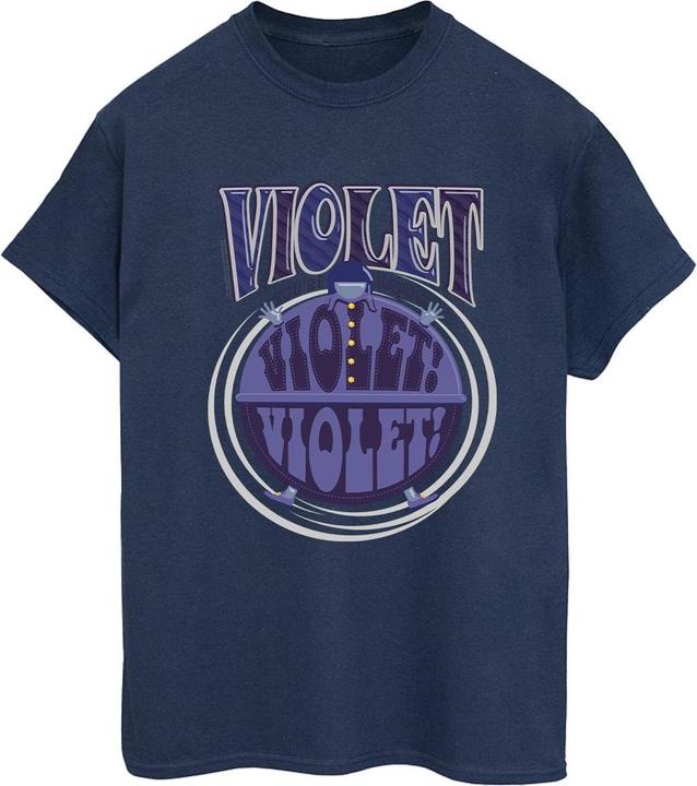 Actual product image Willy Wonka & the Chocolate Factory Womens/Ladies Violet Turning Violet Cotton Boyfriend T-Shirt (S)