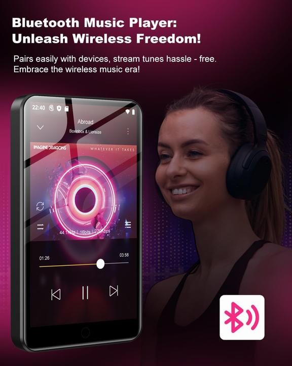 Image du produit Zaqe MP3-Player mit Bluetooth (64 Go)