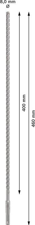 Actual product image DIY PRO SDS plus-5X hammer drill bit, 8 x 400 x 460 mm (8 millimetres)