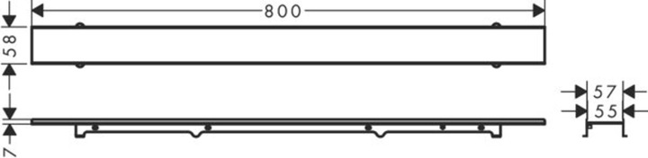 Actual product image hansgrohe HG shower channel RainDrain Rock ready set, can be shortened and tiled 700mm (700 mm)