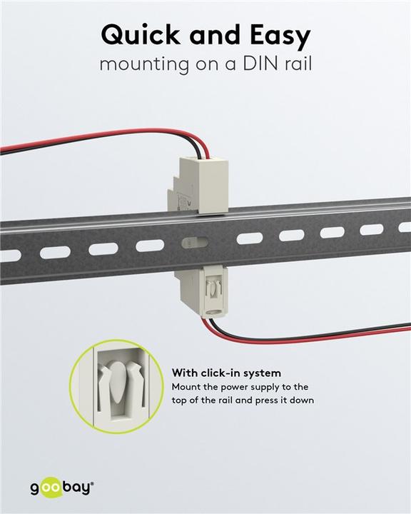 Productafbeelding Goobay DIN-rail voedingseenheid 12 V, 1,25 A, 15 W