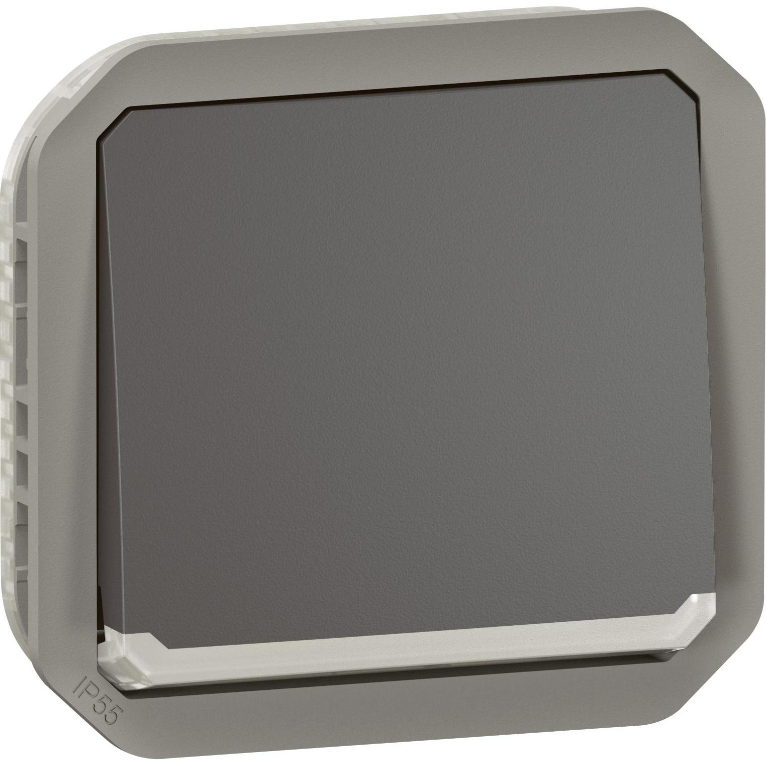 Legrand Plexo New Einsatz Wechselschalter beleuchtet, Taster + Schalter, Grau