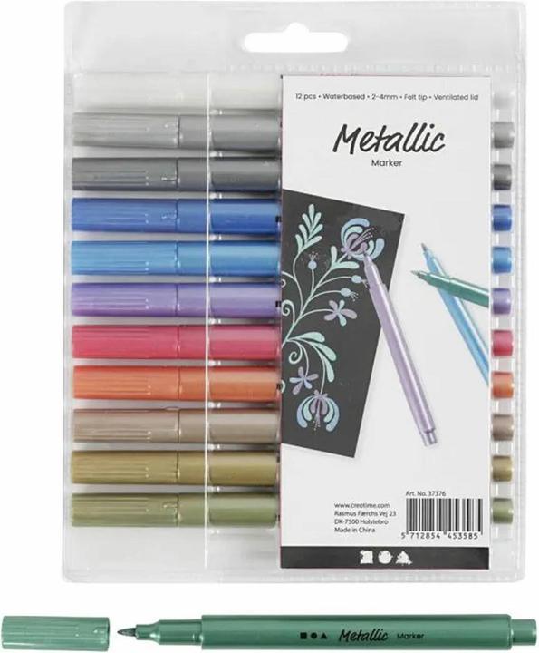 Produktbild Creativ Company Fasermaler Metallic 12 Stück (12x)