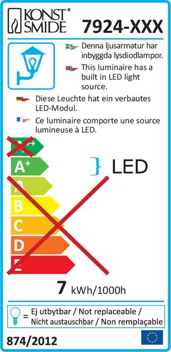 Energy Label Konstsmide LED Outdoor Wall Light 6 W Warm (210 lm)