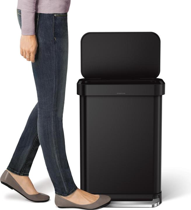 Actual product image Simplehuman Rectangular pedal bin with bag compartment