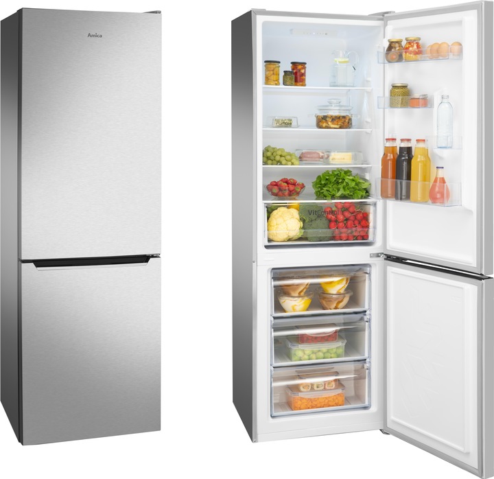 Actual product image Amica Fridge-freezer combination KGCL 388 160 E WxHxD 59.5 x 185.5 x 59.6 cm fridge compartment 211 (315 l)