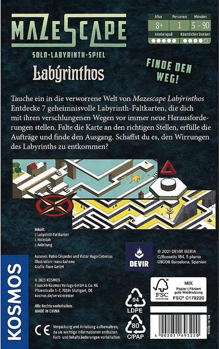 Produktbild Kosmos Mazescape Labýrinthos (Deutsch, 1 Spieler)