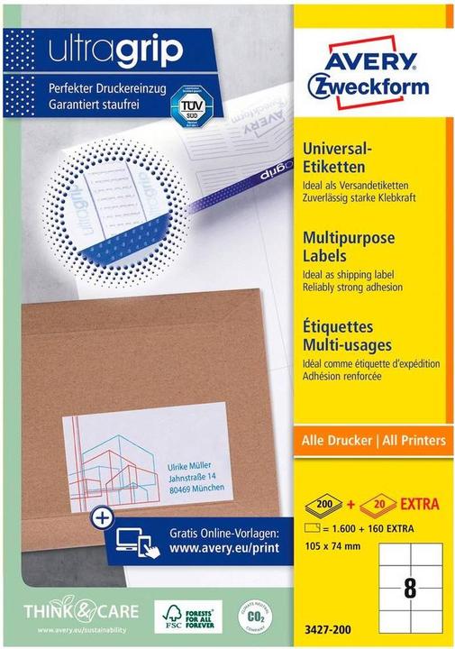 Actual product image Avery Universal labels