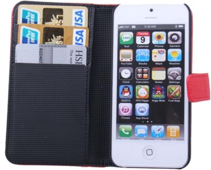 Produktbild König Design Tasche Handytasche (Flip Quer) für Handy iPhone 5 & 5s (Apple iPhone 5, Apple iPhone 5s)