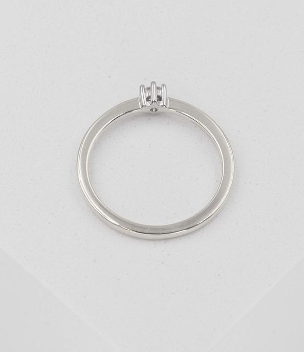 Image du produit Muau Bague solitaire 6 poignées en or blanc 750, diamant 0.10ct. (54, 950 Platine)