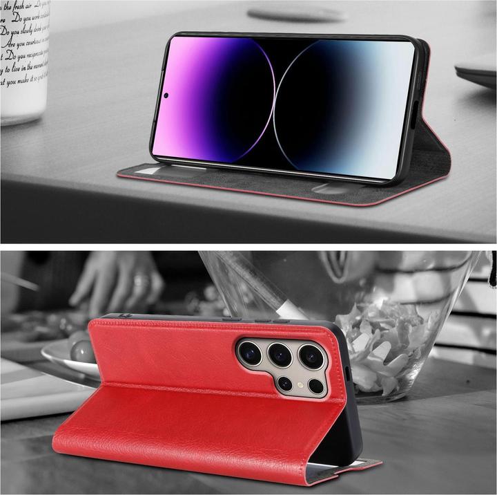 Actual product image Cadorabo Book View cover with double window (Samsung Galaxy S24 Ultra)