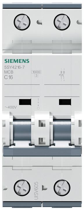 Produktbild Siemens MCB 2 Pole Type C 10kA 16A 400V
