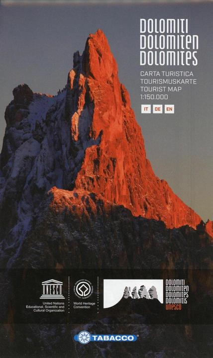 Tabacco road map Dolomites UNESCO