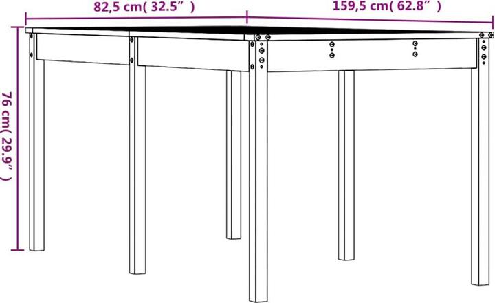 Produktbild vidaXL Gartentisch (159.50 x 82.50 x 76 cm)
