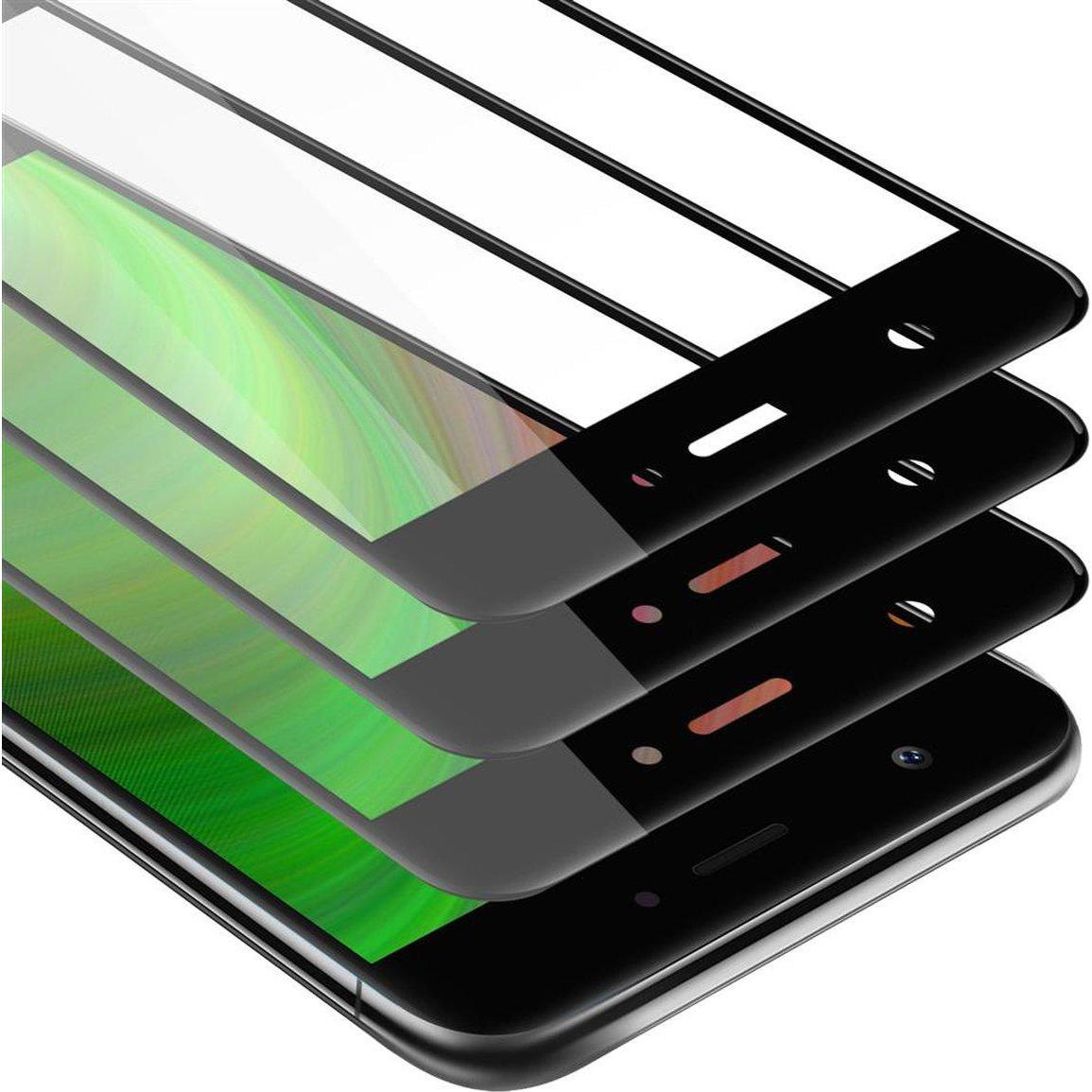 Cadorabo Vollbild Displayschutzglas (3 Stück, Huawei Nova), Smartphone Schutzfolie, Schwarz