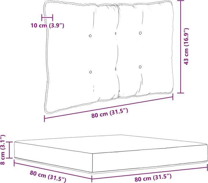 Produktbild vidaXL Sofakissen (80 x 43 cm)