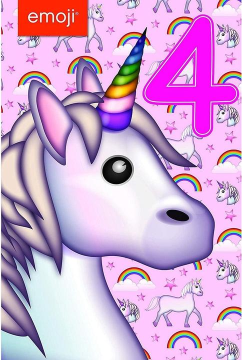 Produktbild Emoji Einhorn 4. Geburtstag Geburtstagskarte