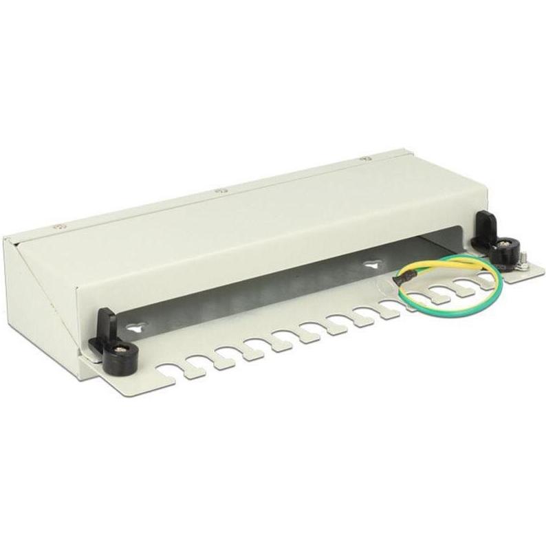 Thumbnail - Delock 12-Port Desktop Patchpanel, Hutschienenkit, Server Zubehör, Grau
