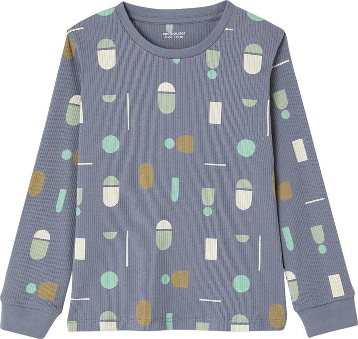 Actual product image Vertbaudet 2er-Set Jungen Schlafanzüge mit HAPPY-Print und Recycling-Baumwolle (110)