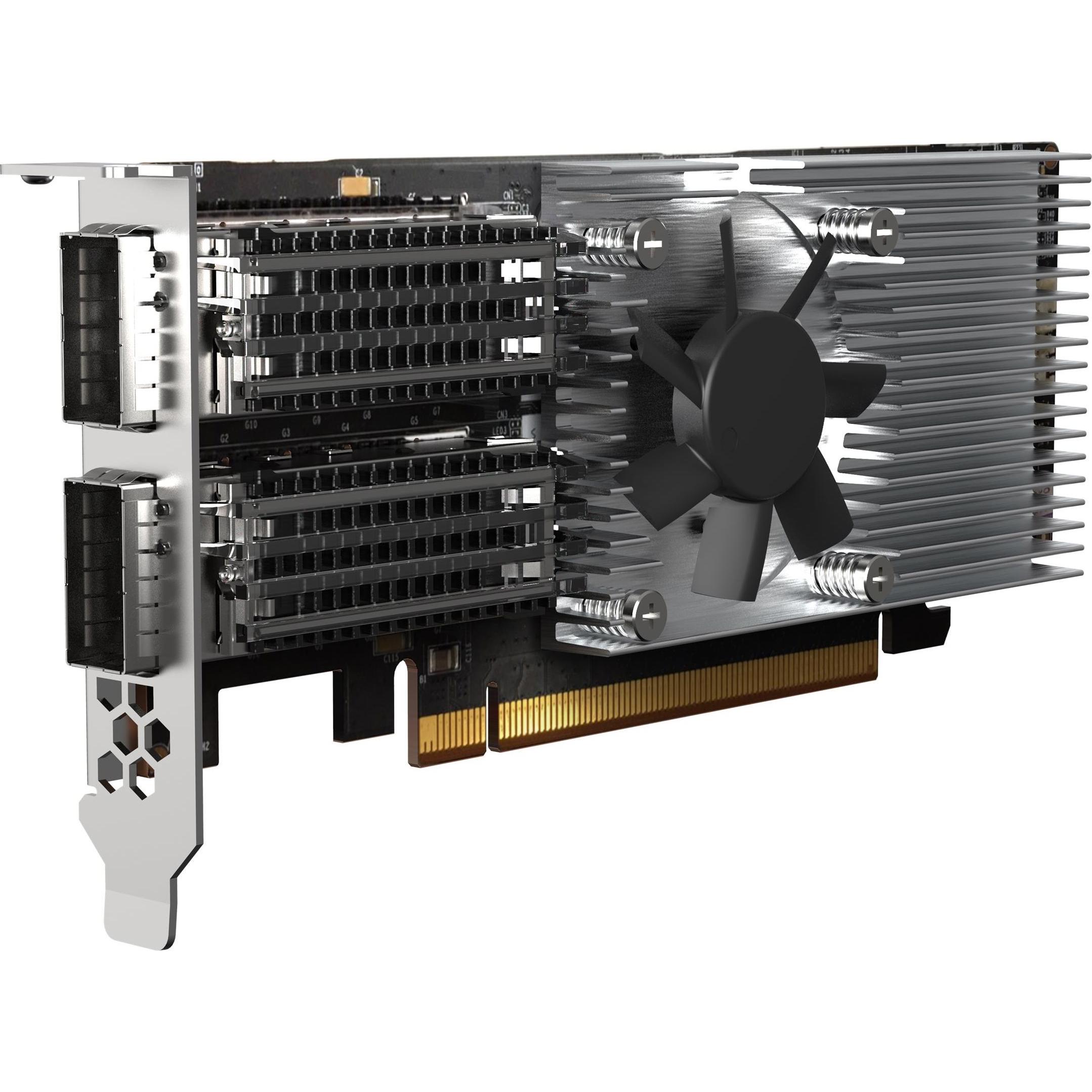 Thumbnail - QNAP Dual-port QSFP28, 100GbE, network expansion card, low-profile form factor, PCIe Gen4 x16, NAS Zubehör