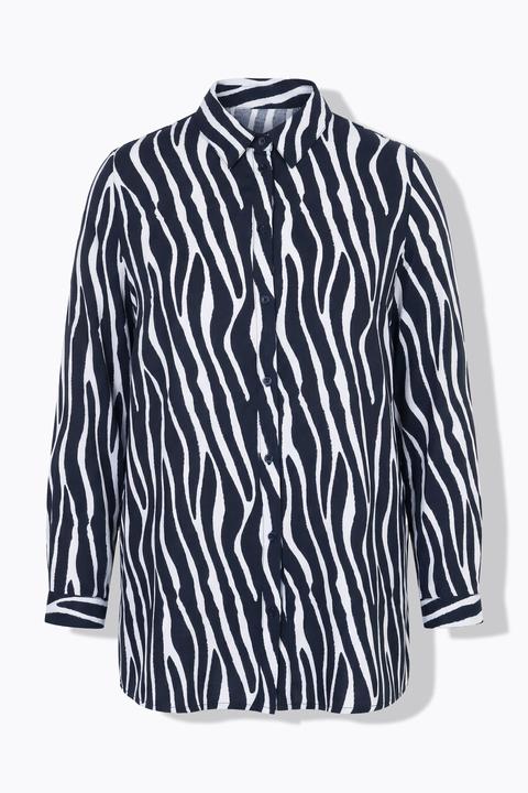 Produktbild Studio Untold Hemdbluse, Straight Shape, Zebra-Print, Langarm (50, 52)