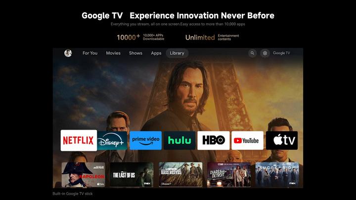 Image du produit Wanbo Projecteur X5 Pro (2025) 140 pouces, Full HD 1080P avec Android TV 11, BT 5.0, Noir UE (Full HD, 1100 lm)