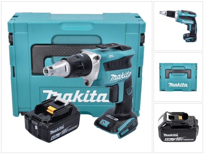 Produktbild Makita DFS 452 G1J Akku Schnellbauschrauber 18 V Brushless + 1x Akku 6,0 Ah + Makpac - ohne Ladegerä (Bohrschrauber)