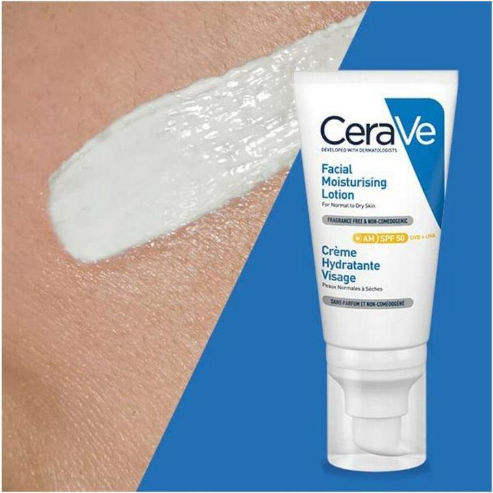 Image du produit CeraVe Lotion hydratante pour le visage (52 ml, Crème 24h, SPF 50)