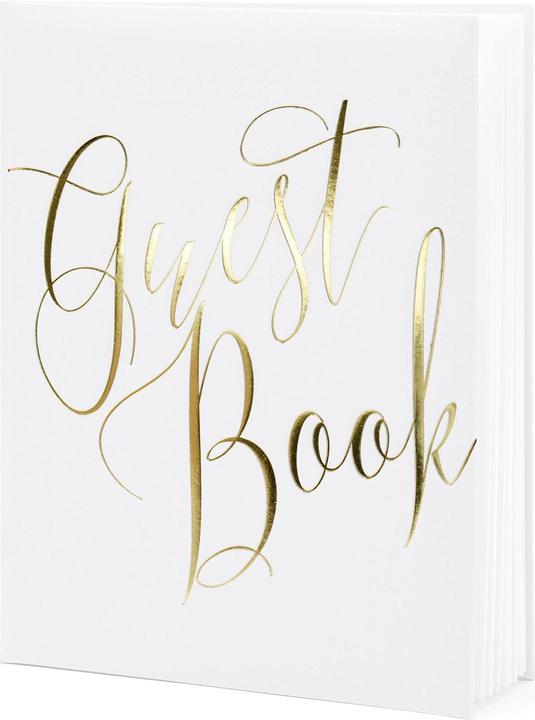 Actual product image Partydeco Guest Book Guest Book 20 x 24.5 cm, White/Gold (20 x 24.5 cm)