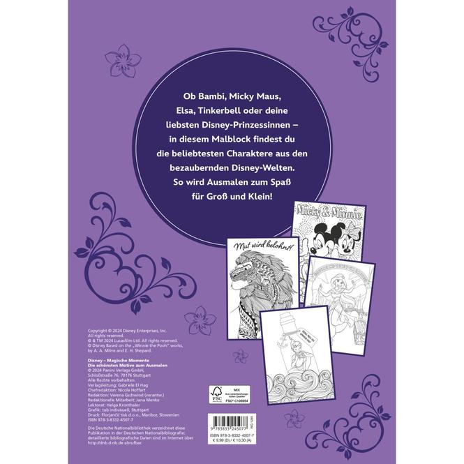 Produktbild Panini Disney: Magische Momente - Die schönsten Motive zum Ausmalen