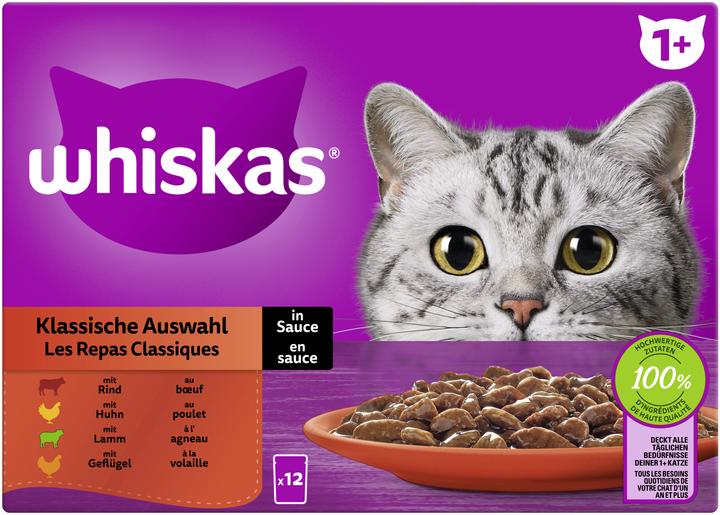 Produktbild Whiskas Klassische Auswahl in Sauce (Adult, 12 Stk., 1020 g)