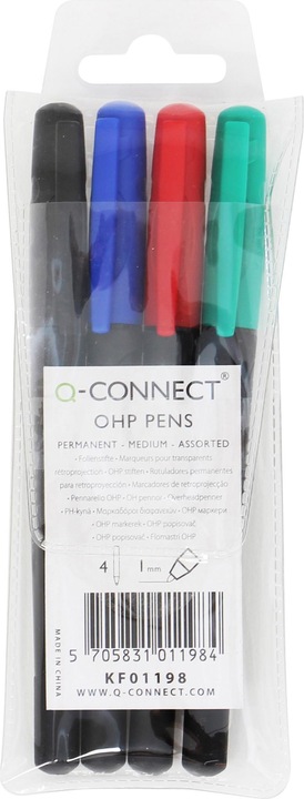Produktbild Q-Connect OHP Marker permanent (Mehrfarbig, 4 x)