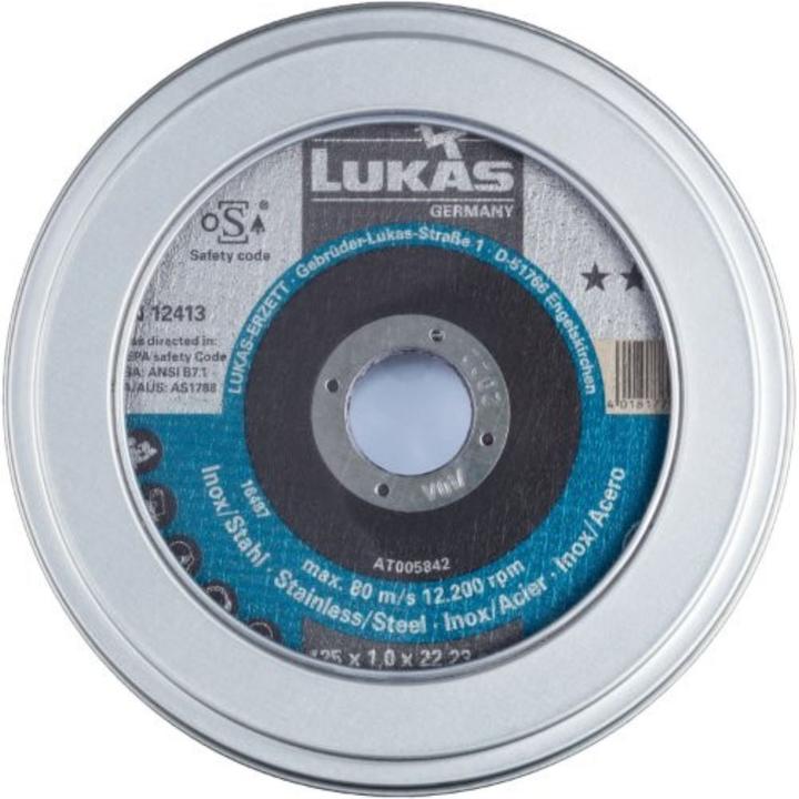 Lukas 10x cut-off wheels in can T41 for stainless steel 115x1mm straight (60)