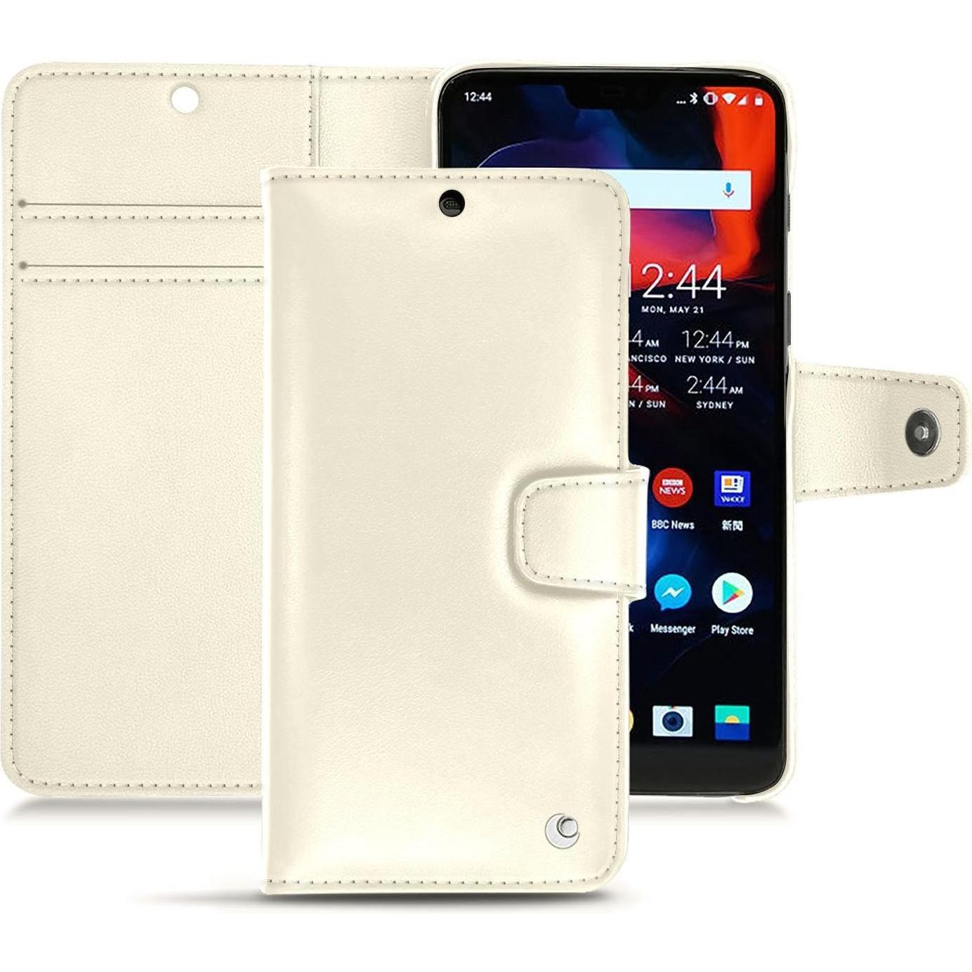 Thumbnail - Noreve Lederschutzhülle Wallet (OnePlus 6), Smartphone Hülle, Weiss