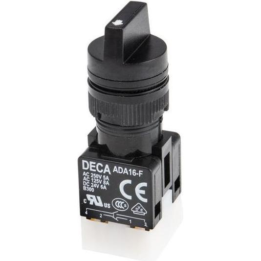 RS PRO Switch 3 position selector 16mm Blue 24V, Pulsante + Interruttore, Blu