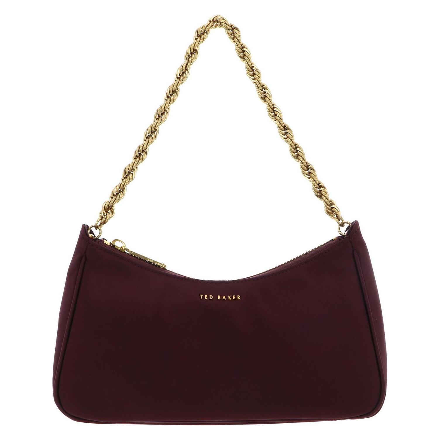 Ted Baker, Damen, Handtasche, Agnise Chain Detail Satin Shoulder Bag, Rot