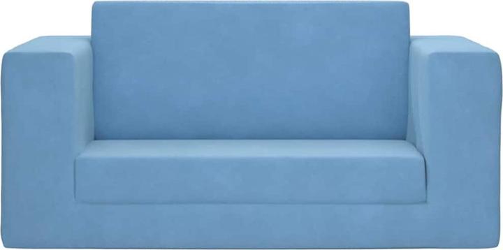 Produktbild vidaXL Kinder-Schlafsofa 2-Sitzer Blau Weicher Plüsch (Kindersofa)