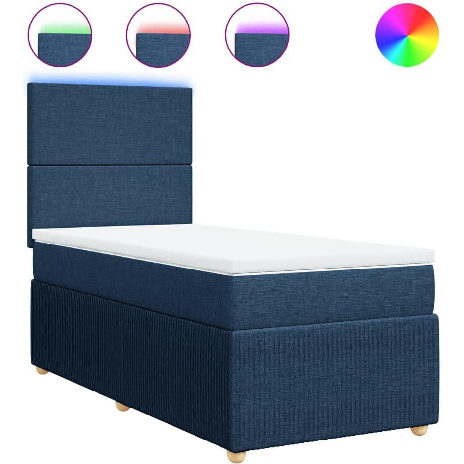 Thumbnail - VidaXL, Bett, Bo x springbett mit Matratze 90 x 200 cm Stoff (90 x 200 cm)