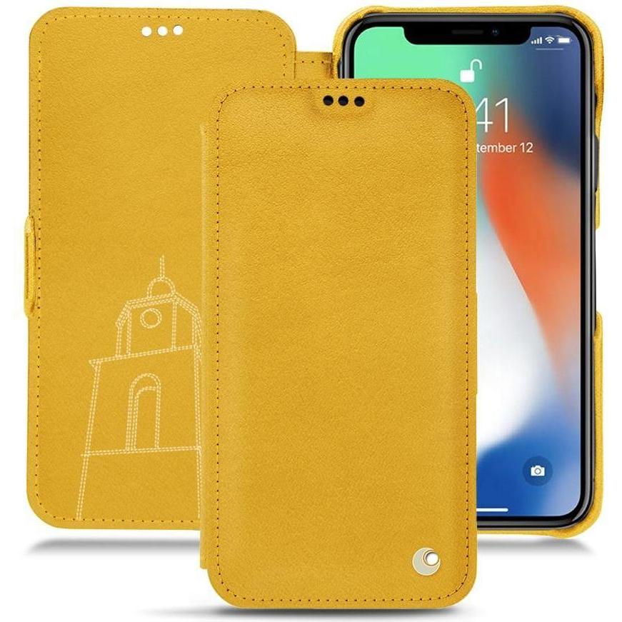 Noreve Lederschutzhülle horizontal (Apple iPhone XR), Smartphone Hülle, Orange