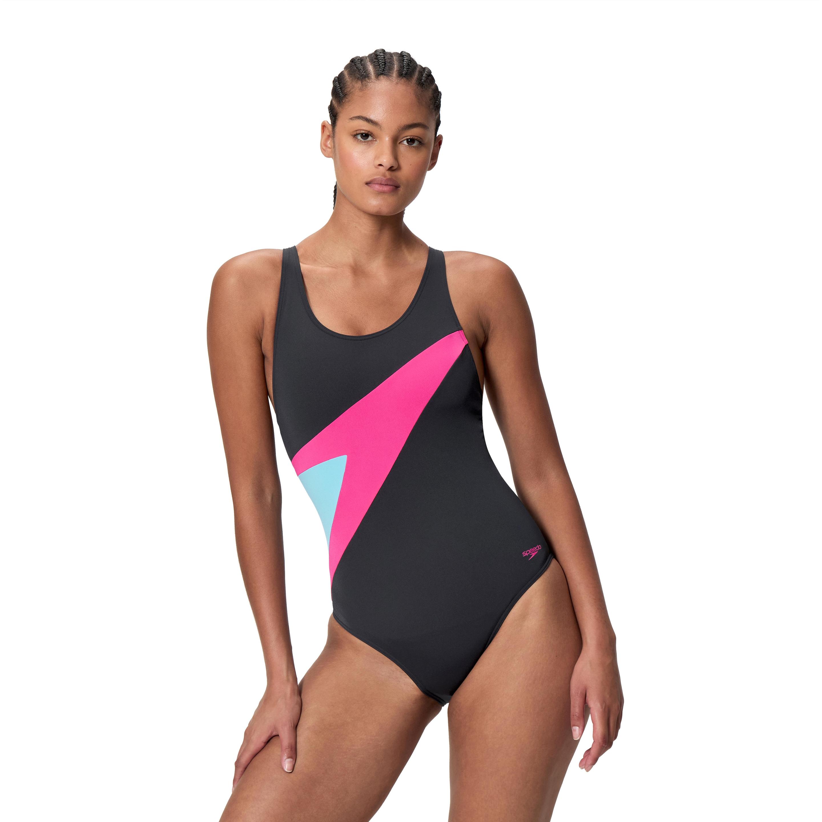 Speedo, Donne, Costume da bagno intero, Costume Intero con Chiusura a Farfalla, Nero, (42)