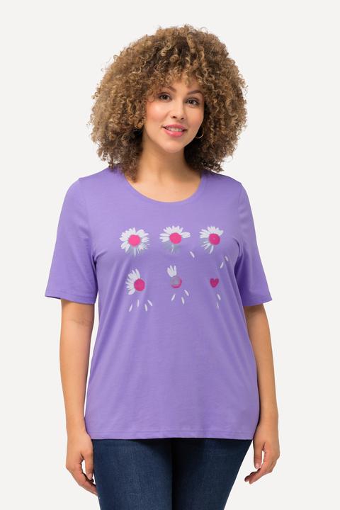 Image du produit Ulla Popken T-shirt à fleurs. Coupe Classic Fit. Col rond et manches courtes. (46, 48)
