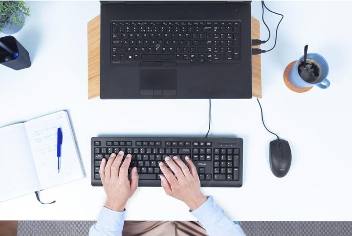 Produktbild Trust Primo Tastatur USB QWERTY US Englisch Schwarz (US, Kabelgebunden)