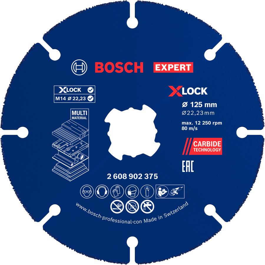 Bosch Professional Zubehör, Lama, EXPERT X-LOCK Carbide Multi Wheel Trennscheibe, 125x22,23 mm, Display, 10-tlg.