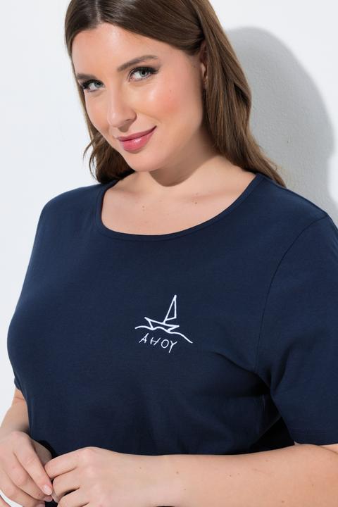 Produktbild Ulla Popken Pyjamashirt, Segelboot, Rundhals, Halbarm (46)