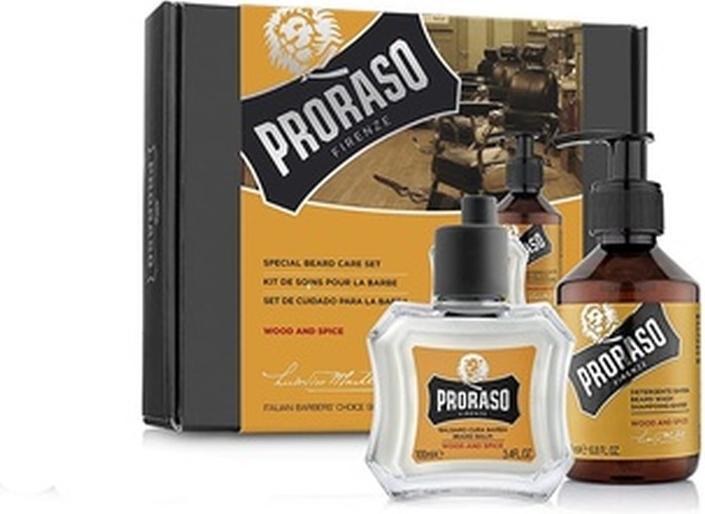 Image du produit Proraso Wood & Spice Set de soins spéciaux pour la barbe (200 ml)