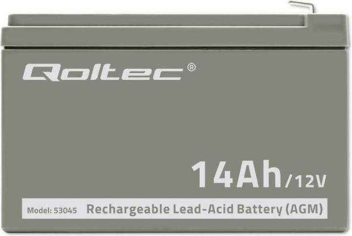 Actual product image Qoltec 53045 - Battery / accumulator - 14 Ah - 12 V - White - 210 A - 15 cm (12 V, 14 Ah)
