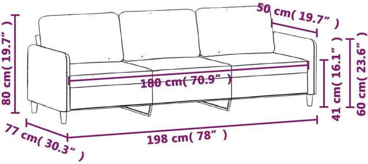 Produktbild vidaXL 3-Sitzer-Sofa (3-Sitzer)